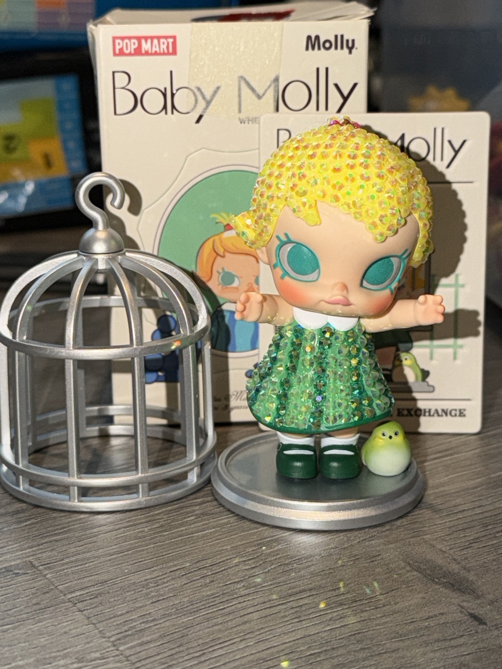 POP MART Baby Molly When I was Three-Room Exchange bedazzled custom by Joelle